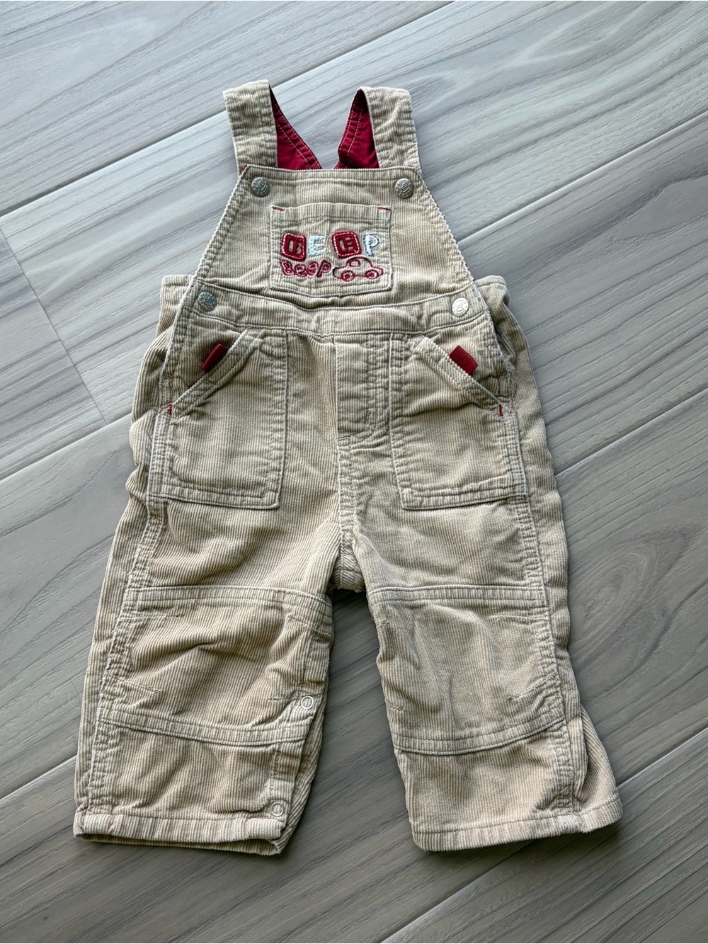 Y2K Corduroy Beep Beep Overalls